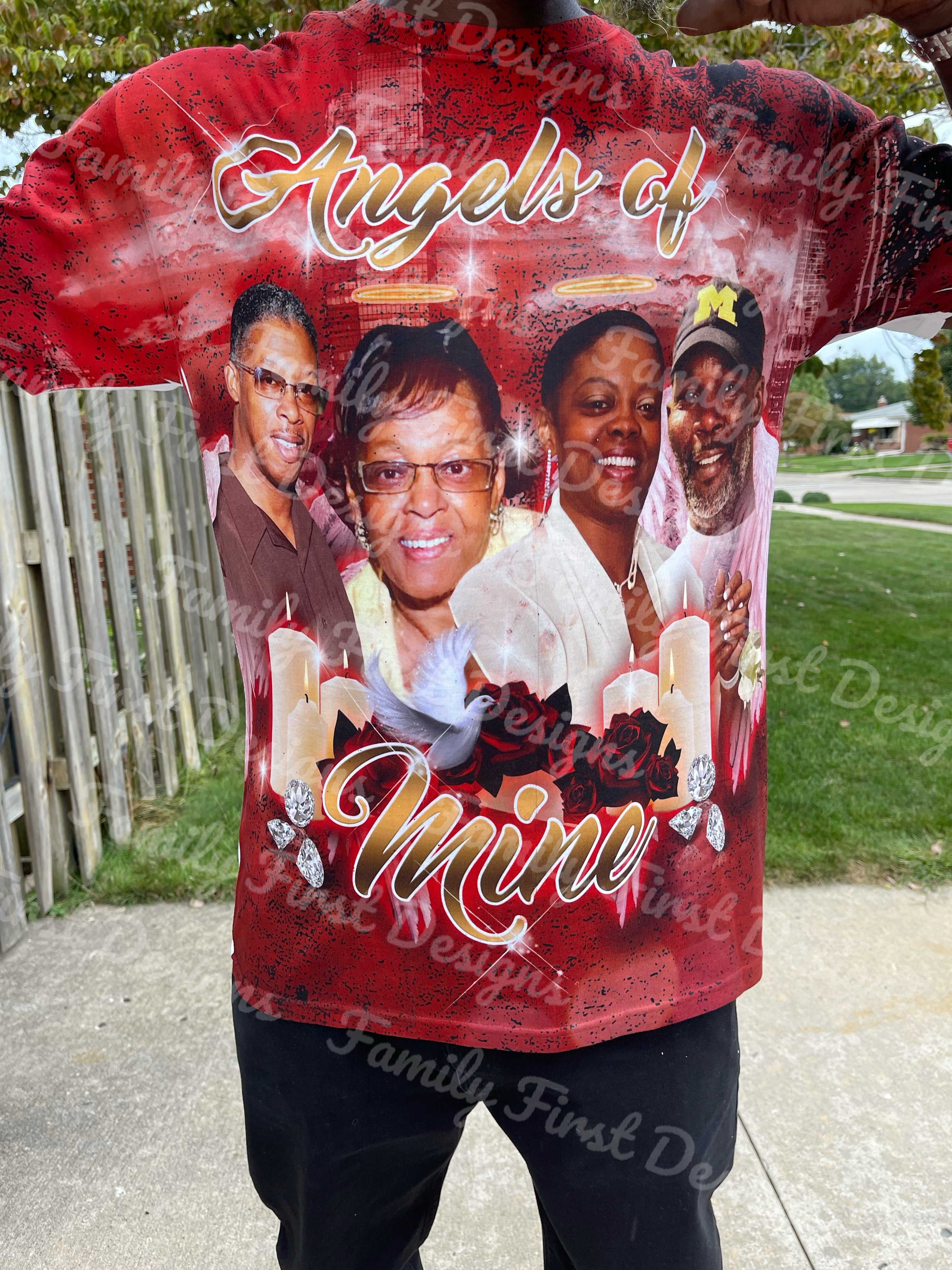 Custom all over print T shirts Adult Family First Designs LLC